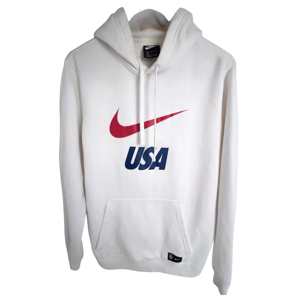 Nike Team USA Pullover Hoodie Mens Medium White